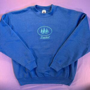 Vintage 90s Sanibel Island Crew Neck Sweatshirt BVD Made in USA Nautical Boats